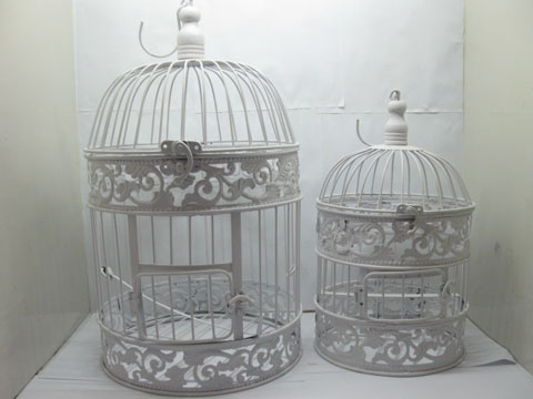 1set White Flower Luxury Hanging Bird Cage