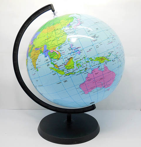 1X Inflatable World Globe with Stand Blow Up Globe 25cm | eBay