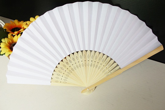 plain white hand fans