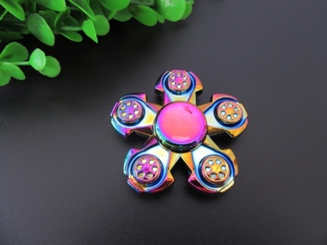 1X 3D Fingertip Fidget Hand Spinner Anti Stess Toy - 5 Wheels Bl [toy ...