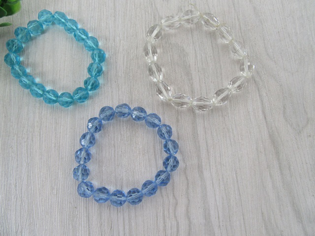 30Pcs Fashion Transparent Color Glass Beaded Bracelets Mixed [br-g-ch20 ...