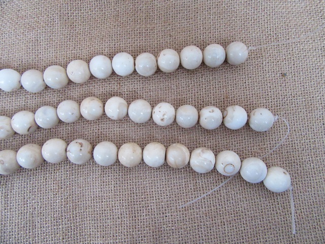 3Strands X 23Pcs White Round Genstone Beads 18mm Dia. [be-g-ch216 ...