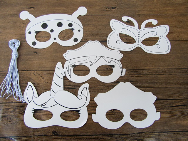 24Pkts X 12Pcs Plain White Paper Mask Opera Party Costume [toy-p-zxch85 ...