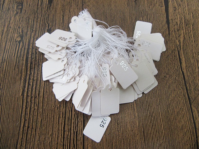 450 Paper Price Tags/Labels Tie-on White String 23x16mm [ot-ch59] - $6. ...