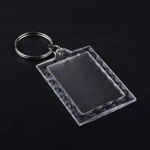 40Pcs Clear Acrylic Blank Insert Photo-Frame Key Rings 5.6x4cm 40Pcs ...