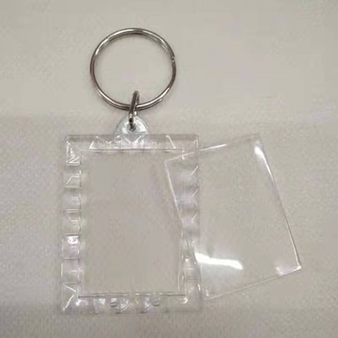 40Pcs Clear Acrylic Blank Insert Photo-Frame Key Rings 5.6x4cm 40Pcs ...