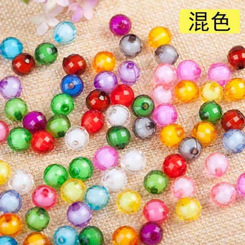 500g (1950pcs) Faceted Round Acrylic Loose Beads 8mm Mixed Color [be ...