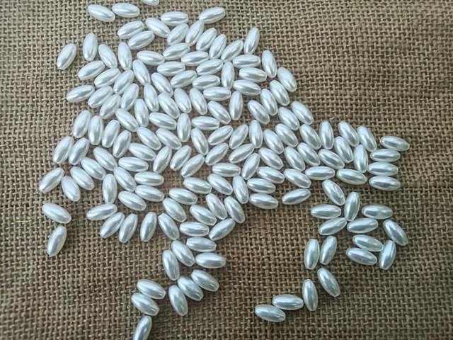250g (1180Pcs) Light Ivory Faux Rice Simulate Pearl Beads Loose [be ...