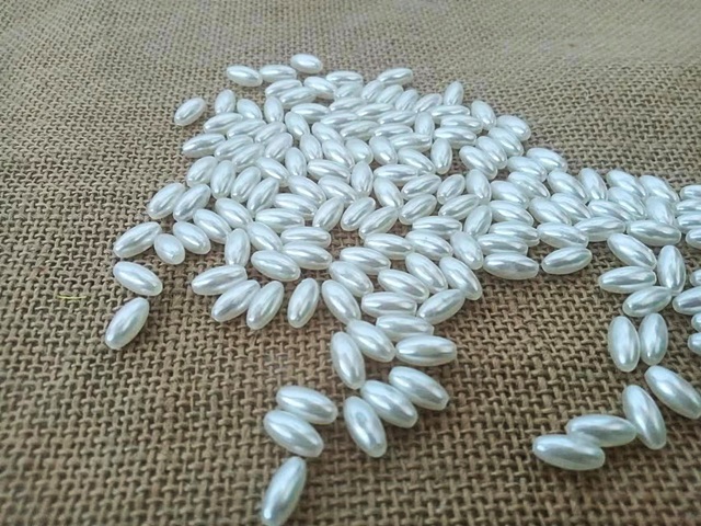 250g (1180Pcs) Light Ivory Faux Rice Simulate Pearl Beads Loose [be ...