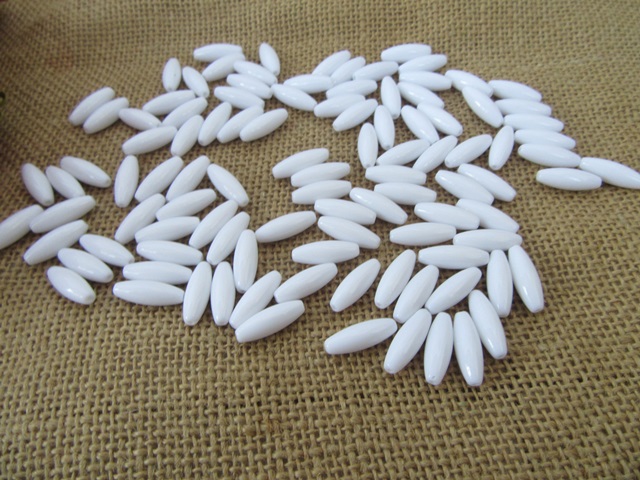 500g (1150Pcs) White Faux Rice Beads Loose Beads 6x18mm [be-p460] - $18 ...