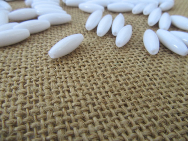 500g (1150Pcs) White Faux Rice Beads Loose Beads 6x18mm [be-p460] - $18 ...