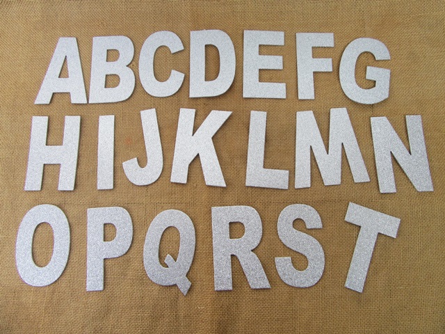 1Pack 80Pcs Grey Alphabet Die Cut Adhesive Back Letters [st-ot-ch205 ...