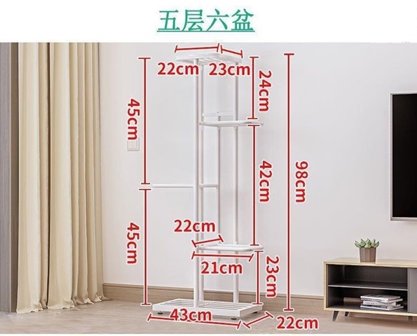 1Set White 5 Layer 6 Multiple Potted Plant Stand Display Rack White 5 ...