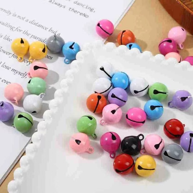 100Pcs Round Jingle Bells Beads Pendants Craft 14mm Mixed [ac-pe-ch87 ...