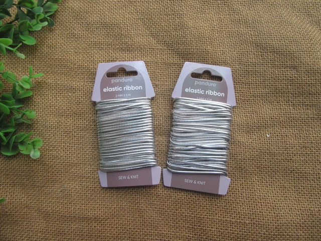 3sheet x 5m Silver Elastic Ribbon Stretchy Thread Elastic Band 3 Sheets ...